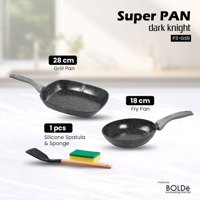 Bolde Super Pan Dark Knight 9 Set - Hitam